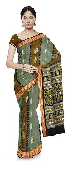 Boyanika Womens Ikat Cotton Saree With Blouse Piece (BY84_Multicolor)