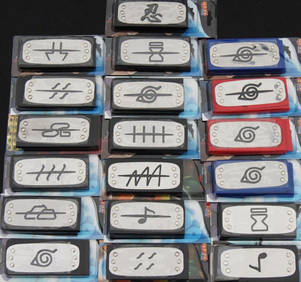 19 pcs Anime Naruto Headband Cosplay Hidan Itachi Madara Hoshigaki Kisame Accessories