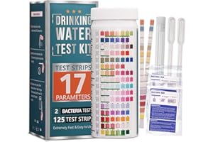 KOVSPO 17 in 1 Water Testing Kits for Drinking Water, 125 Strips Water Hardness Test Kit, Tap and Well Water Test Kit for Lead, Iron, Fluoride, Copper, PH Test Strips and More