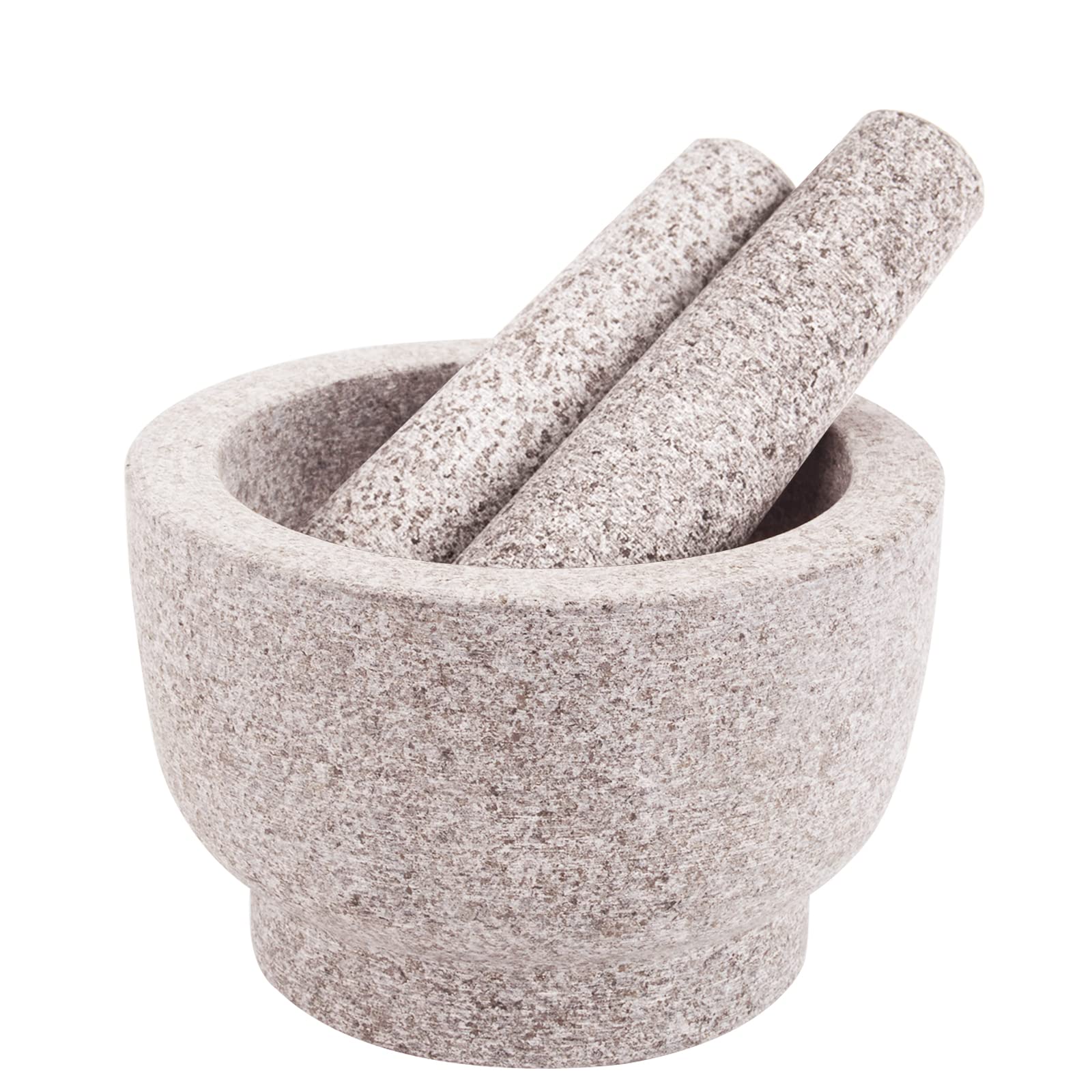 Photo 1 of *ONLY ONE PESTLE* Comie Mortar and Pestle Set,Heavy Duty,Unpolished Granite,8Inch-5Cup Capacity,Grinder for Spices and Seeds,Grinding,Crushing and Mashing Spices,Nuts,for Guacamole,Garlic Sauce,Gray.