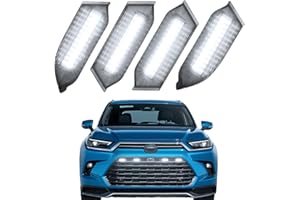BRETREWRI Led Grille Grill Lights fit for 2024 2025 2026 Toyota Grand Highlander Xle Limited Hybrid Sport OEM Grills Light Accessories (White Led-4pcs)