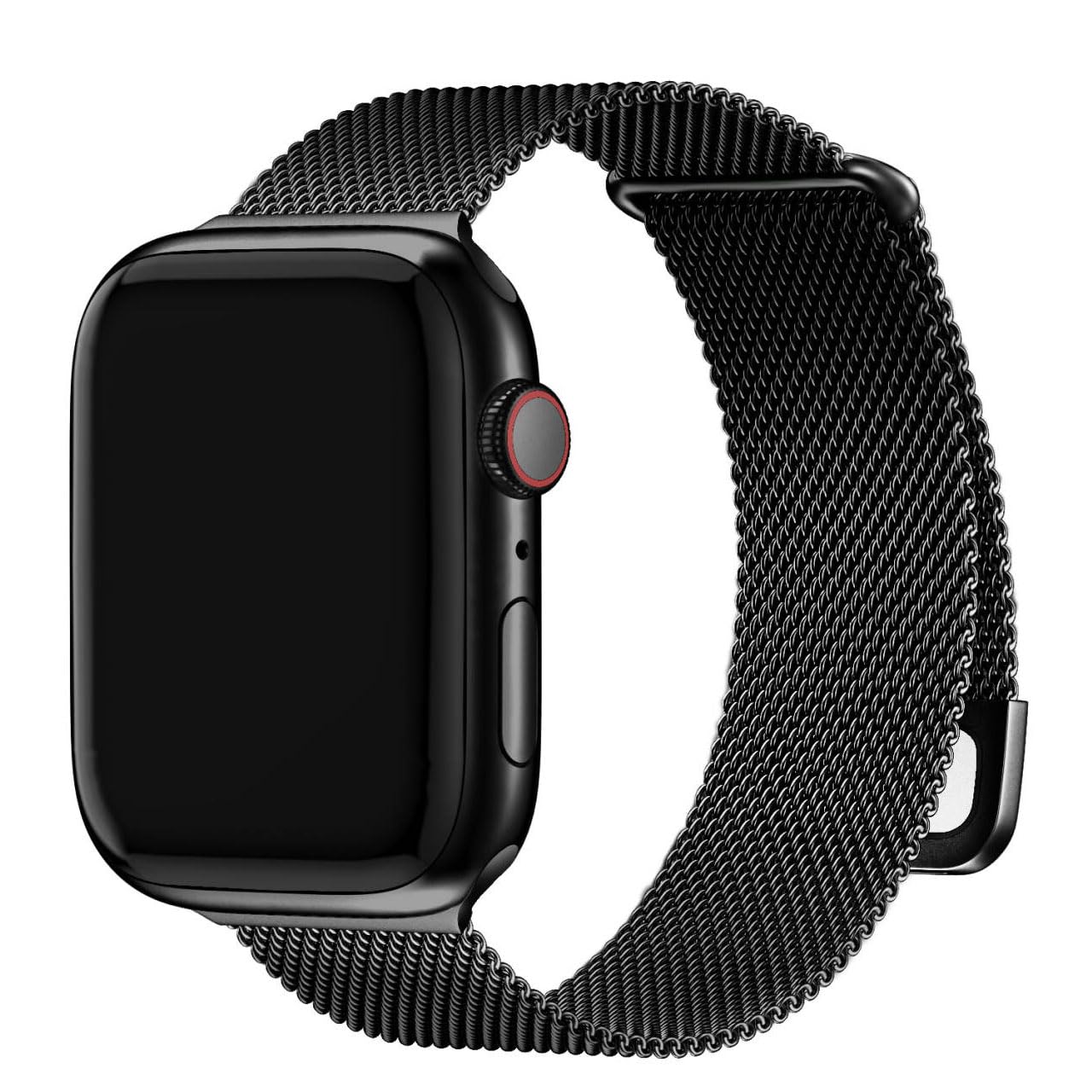 Fullmosa Compatible with Apple Watch Straps 46mm 45mm 42mm 44mm 49mm, Magnetic Milanese Loop Replacement iWatch Straps for Women Men for Ultra/SE 3 2 1 Series 11 10 9 8 7 6 5 4 3 2 1, Black