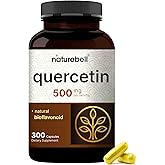 NatureBell Quercetin 500mg Per Serving, 300 Capsules | Ultra Strength Bioflavonoid Supplement | Third-Party Tested, Non-GMO, Gluten-Free