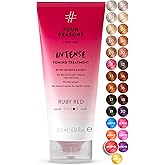 FOUR REASONS Color Mask INTENSE Ruby Red (27 shades) - Semi Permanent Red Hair Dye for Lightened and Colored Hair, - Intensive Toning Treatment, 100% Vegan Conditioner - Cruelty Free, 6.76 fl oz