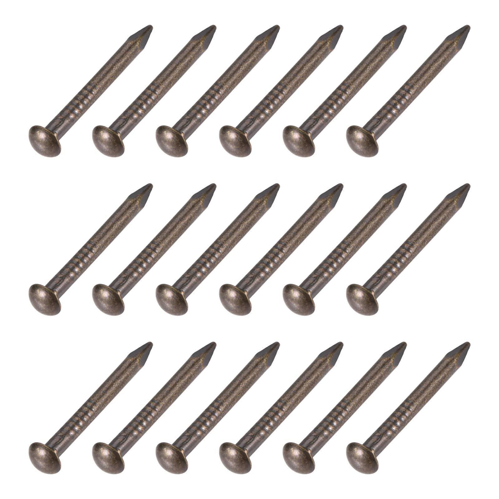 METALLIXITY Small Nails (2x20mm) 60pcs, Brass Tiny Hardware Nails - for Household Woodworking, Bronze Tone