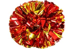 Lovecheer 2PCS Metallic Pom Poms Cheerleading with Baton Handle Cheer Pompoms for Kids Adults Team Sports Spirit Party Cheering