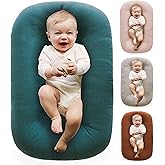 Vicorise Baby Lounger 0-24 Months 100% Cotton-Snuggle Cozy Me Lounger,Soft & Breathable Baby Lounger for Newborn Play Mat,Infant Babies Essentials Gifts,Green(Lounger Cover Included)