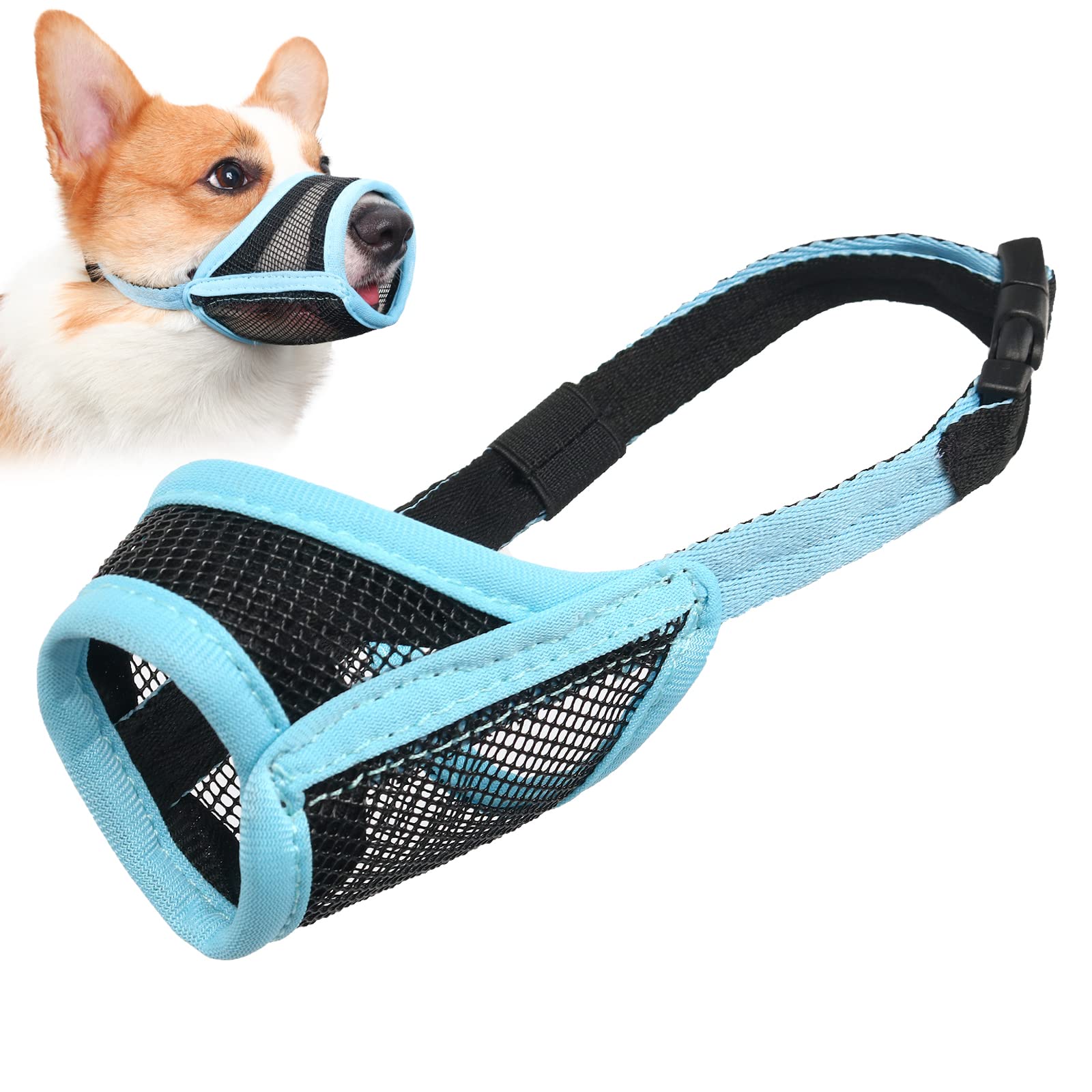 LUCKYPAW Dog Muzzle, Mesh Muzzle for Small Medium