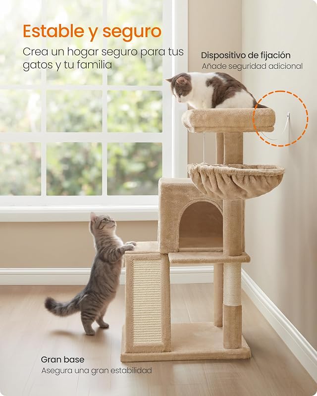 Árvore para gatos, torre para grandes felinos, castanho camelo PCT051K03