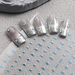 SIMAYKUWA Nail Stickers - Blue Green Star