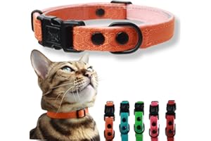 OUTDOORBENGAL Durable Breakaway Cat Collar with Soft Padding for Medium to Large Cats, Tactical Fabric Exterior, Thin and Comfortable, High-Visibility, Quick Release Break Away, No Bell (Saffron Orange, Adult)