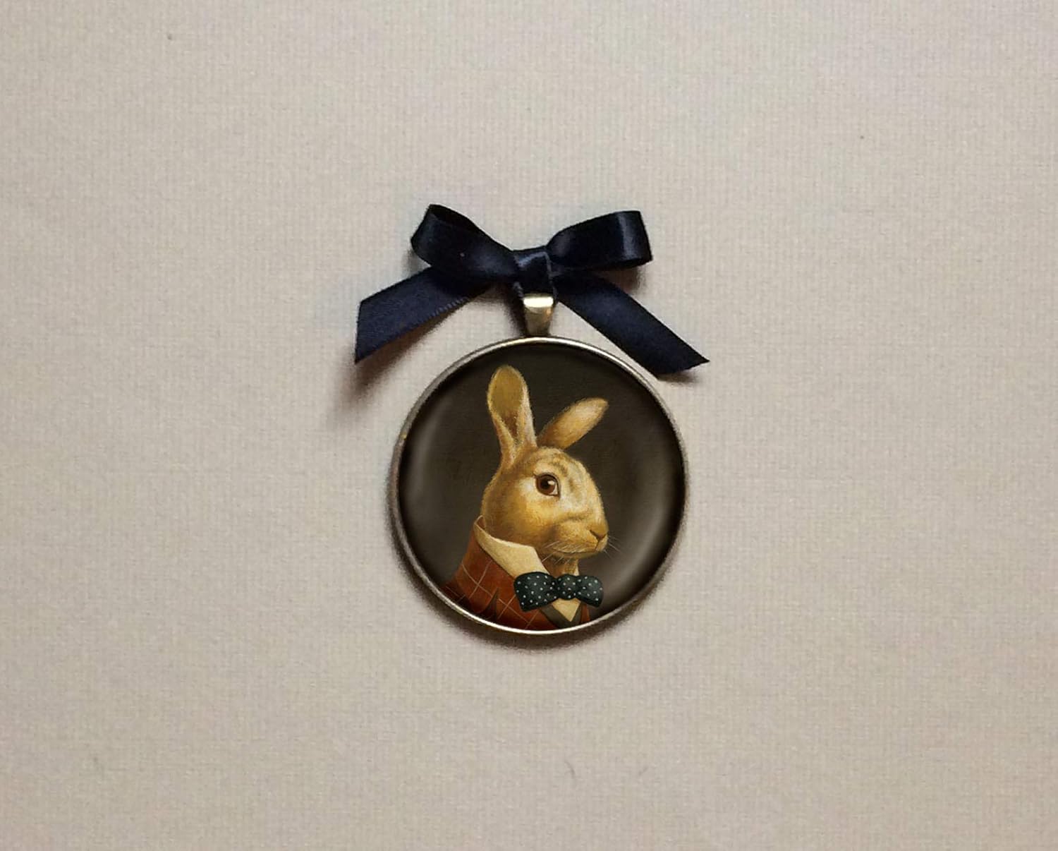 White Rabbit Christmas Ornament Handmade