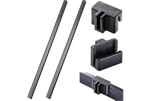 Epakh 2 Pcs PVC Hanging File Rails Frame for 1/8 Inch Drawer Sides with 14 Pcs Plastic File Rail Clip 1 x 0.75 x 0.75 Inches Hooks 15.8In Drawer Dividers Hanging Folder for Office Document Organizer