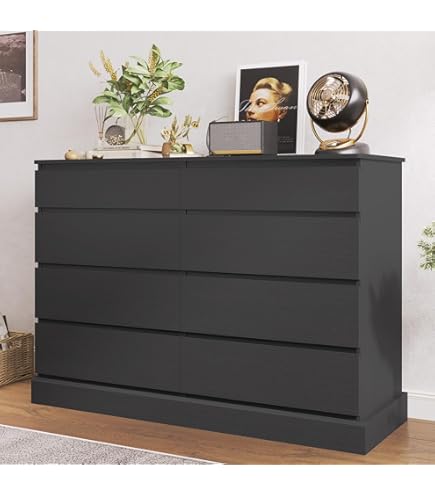 Amazon.com: SUCSSRICH Black Dresser for Bedroom with 8 Drawers, 47.2" Wide Dresser for Closet with Deep Drawer, Large Wood TV Stand, Modern Chest of Drawers for Bedroom, Hallway : Home & Kitchen Amazon.com: SUCSSRICH Black Dresser for Bedroom with 8 Drawers, 47.2" Wide Dresser for Closet with Deep Drawer, Large Wood TV Stand, Modern Chest of Drawers for Bedroom, Hallway : Home & Kitchen