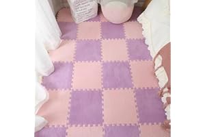 Generic Milk Velvet Patchwork Rugs, 12x12in Square Plush Puzzle Foam Floor Mat, Carpet Puzzle Mats for Floor, Interlocking Ca