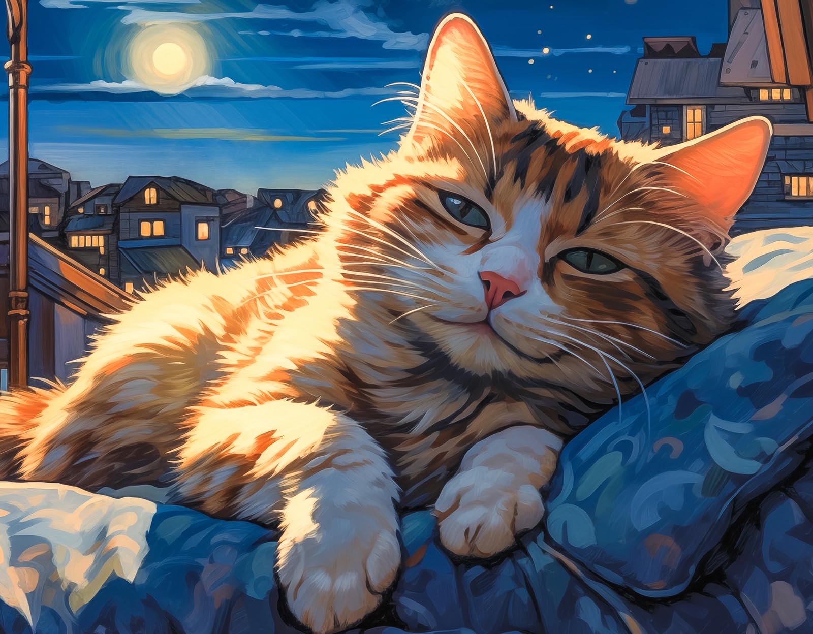 Photo 1 of 100 Piece Puzzles for Kids, Sleepy Cat 100 Piece Puzzles for Adults, Side Lying Cat Puzzle Cozy Scene Puzzle, Cute Kitten Jigsaw Puzzles 100 Pieces for Seniors Teens Kids Ages 6-10