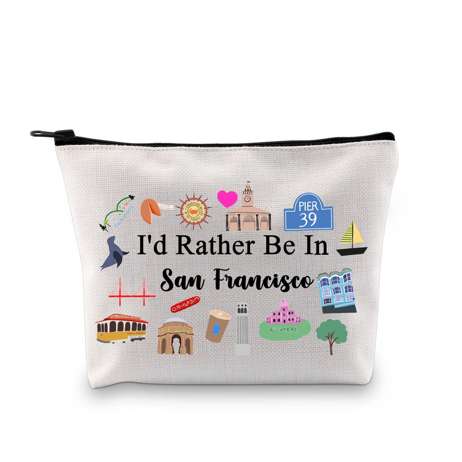 PYOUL San Francisco Travel Gift San Francisco Makeup Bag San Francisco Journey Cosmetic Bag San Francisco Trip Souvenir Gift (San Francisco B)