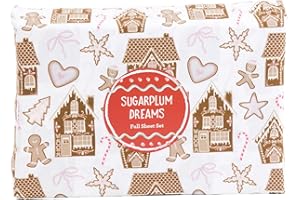 Sugarplum Dreams Christmas Sheet Set, Gingerbread Village, Twin