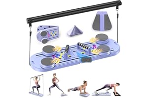 JOXIR Pilates Board - Pilates Reformer Set with Timer, 7 in 1 Multi-Purpose Foldable Reformer Pilates Machine, Portable Pilates Equipment for Women, Home Workout, Fitness, Exercise, Abs, Core