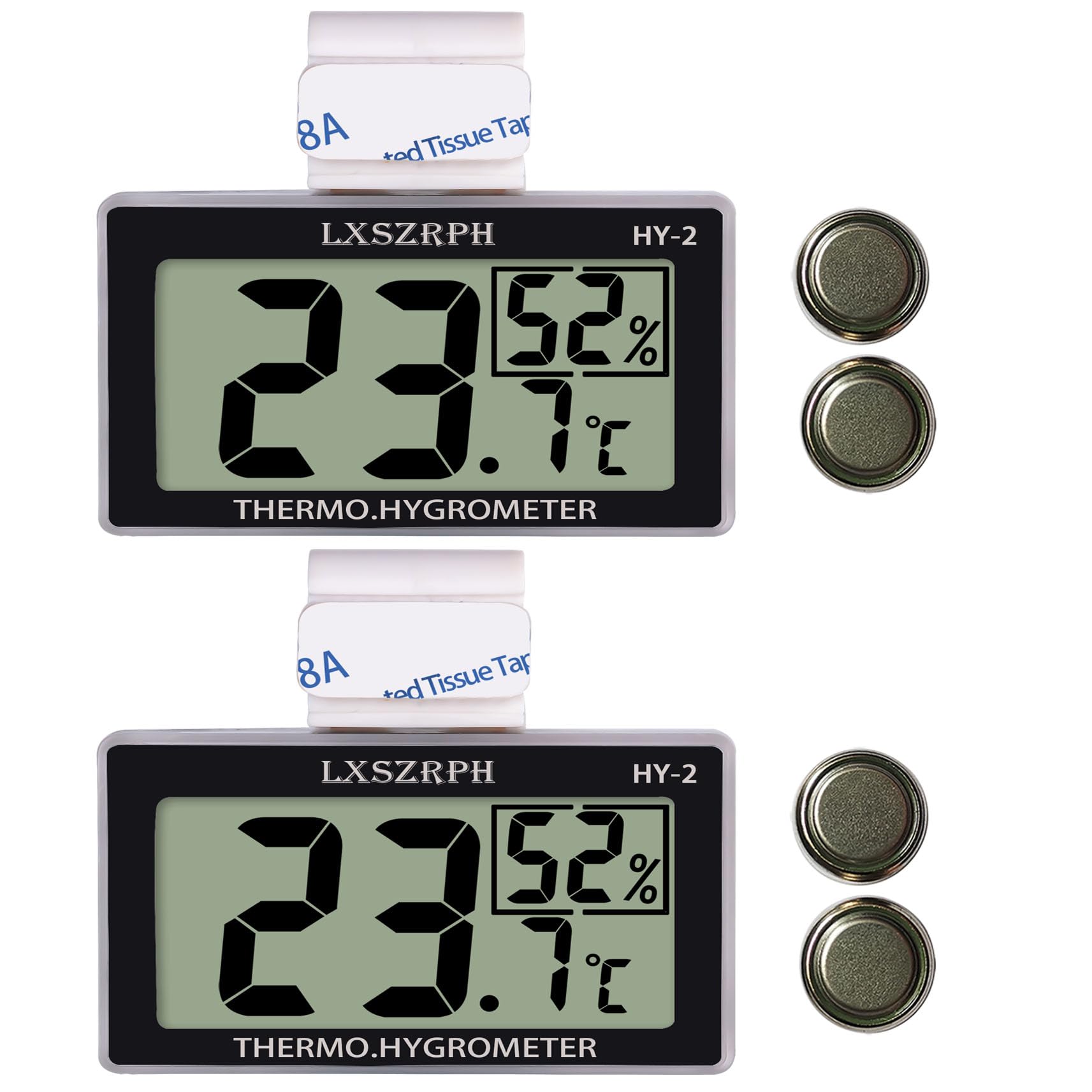 LXSZRPH Reptile Thermometer Hygrometer HD LCD Reptile Tank Digital Thermometer with Hook Temperature Humidity Meter Gauge for Terrariums, Vivarium (2packs)