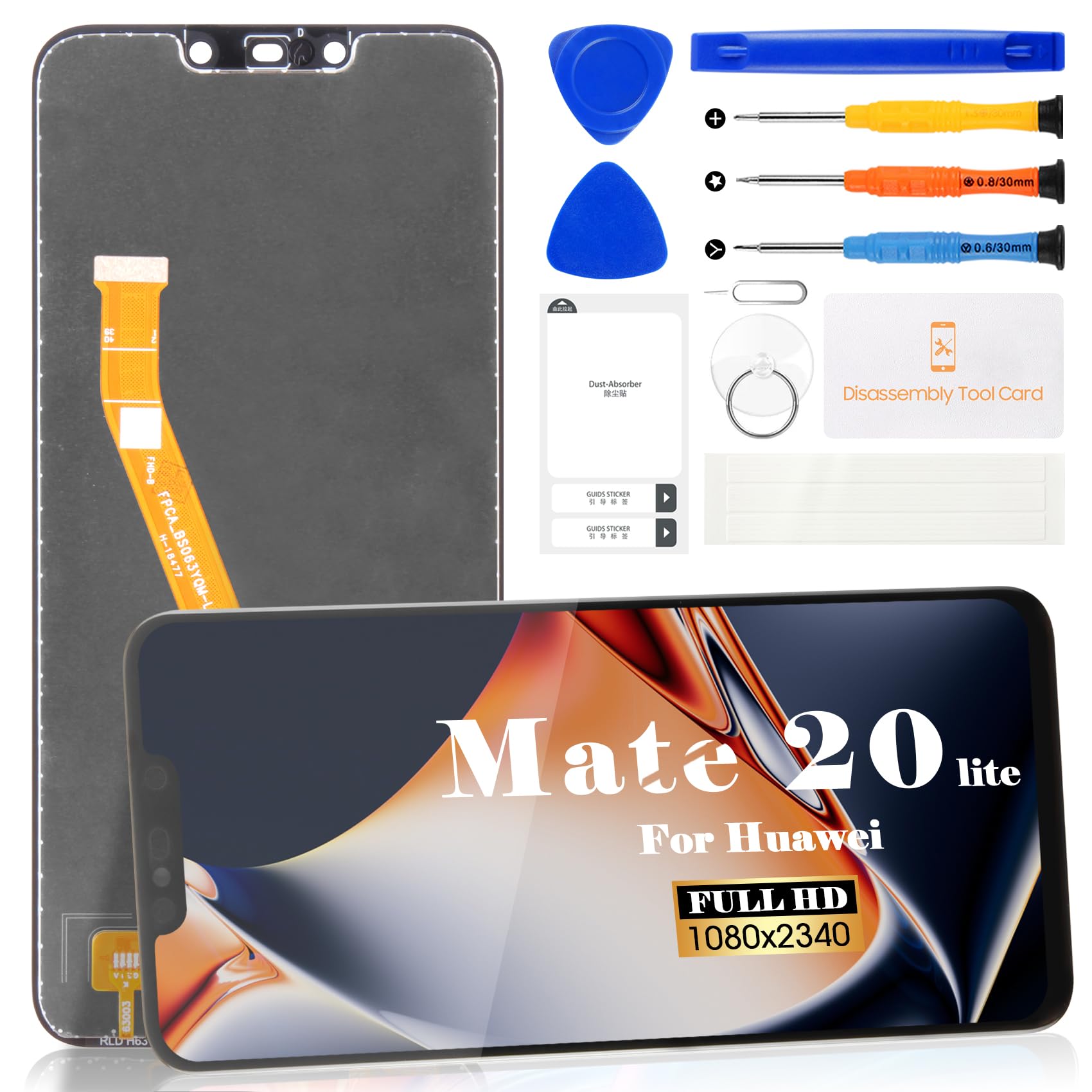 SRJTEK For Huawei Mate 20 lite Screen Replacement SNE-AL00 LCD Screen SNE-LX1 Display Touch Digitizer Assembly Compatible With SNE-LX2 SNE-LX3 INE-LX2 Repair Parts Kits(Black, Without Frame)