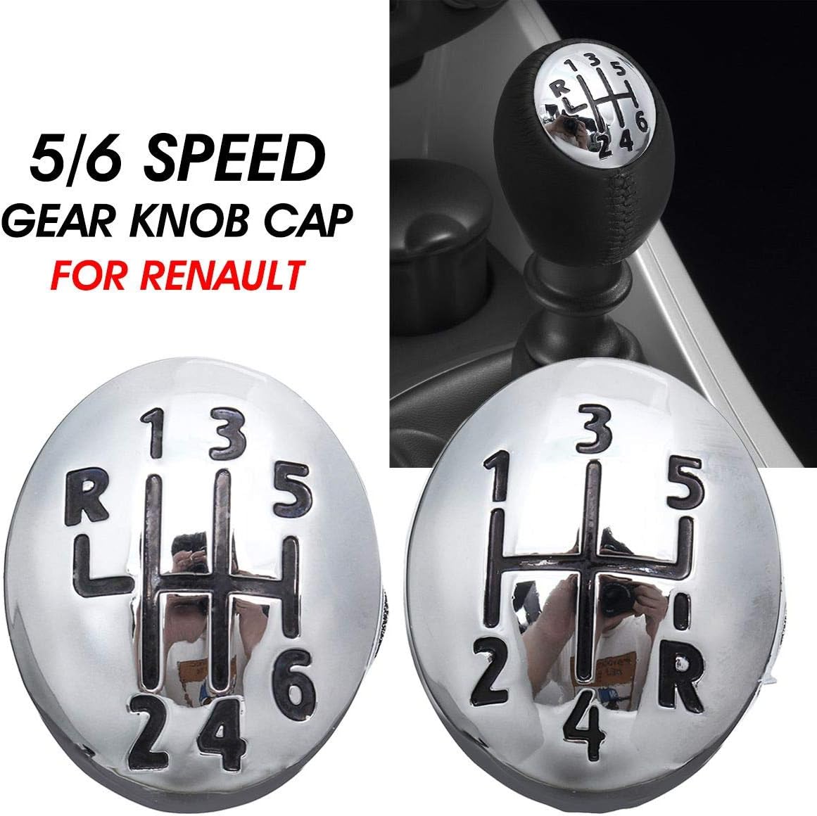 5/6 Speed Car Gear Knob Cap Cover Shift Lever Head Cover For Renault Clio Twingo Scenic Megane II 1996-2011