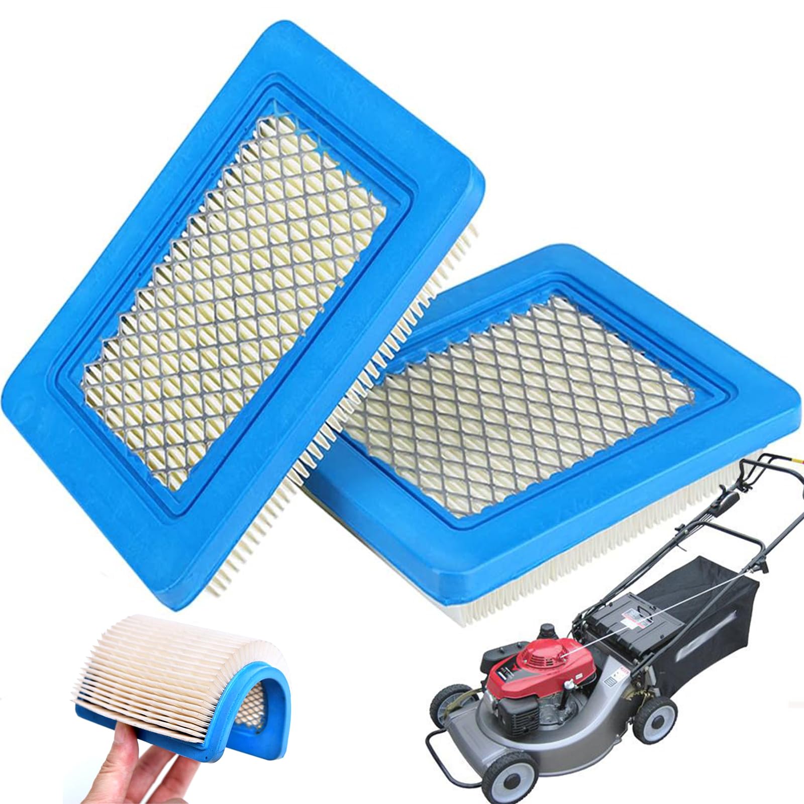 Pack of 2 Air Filters for Briggs Stratton Garden Air Filter Lawnmower Air Filter for Lawnmower Lawn Mower Air Filter for Lawnmower and Tractors Briggs and Stratton