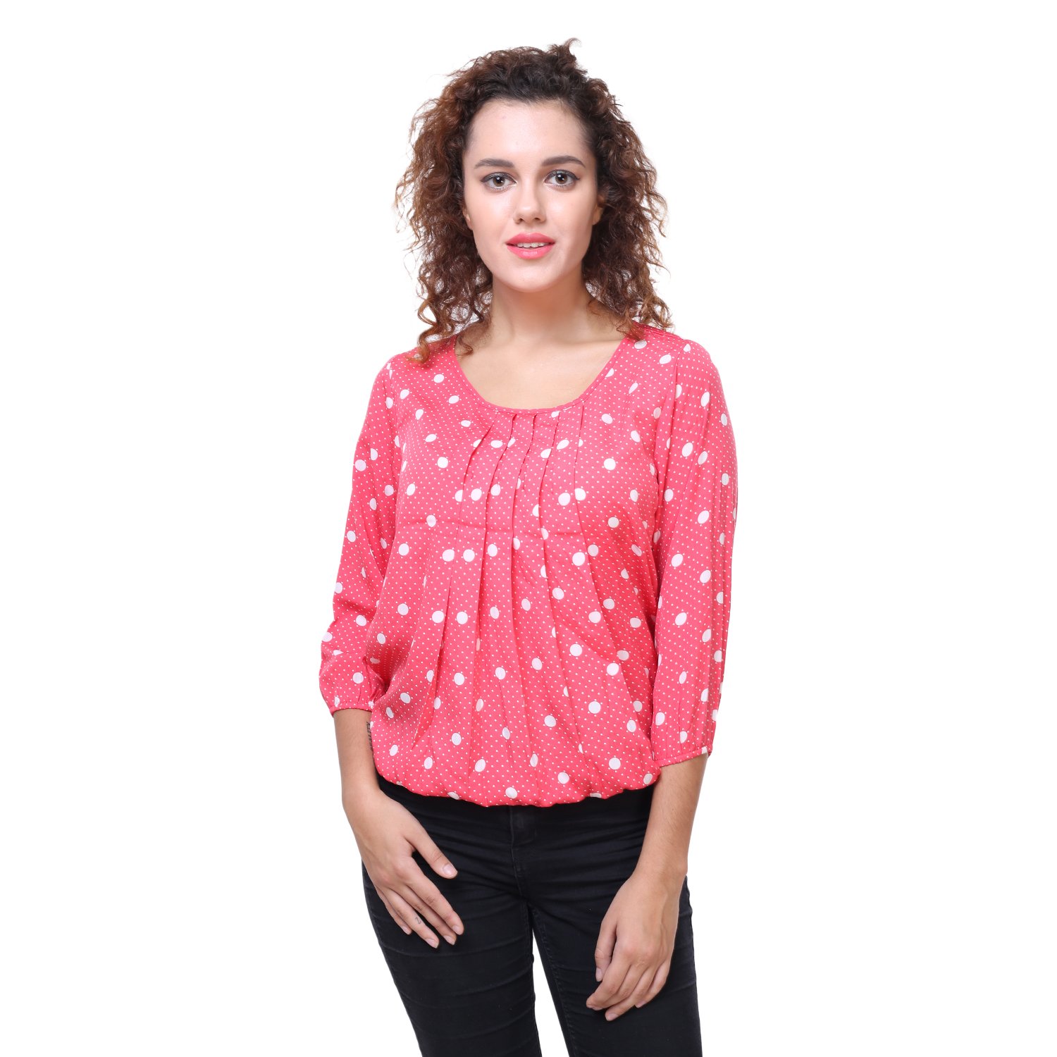 deewa pink polka dots top