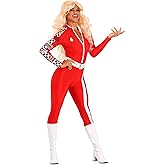 Drag Race Jumpsuit Costume, Pride Speed Racer Costume Women Men, Polyester And Spandex, Zipper Down Center Front