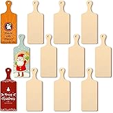Marsui 12 Pieces Mini Wooden Cutting Board for Craft DIY Chopping Board with Handle Small Craft Charcuterie Tray for Kitchen Cooking Vegetables Decor(9.4 x 3.5 Inch)