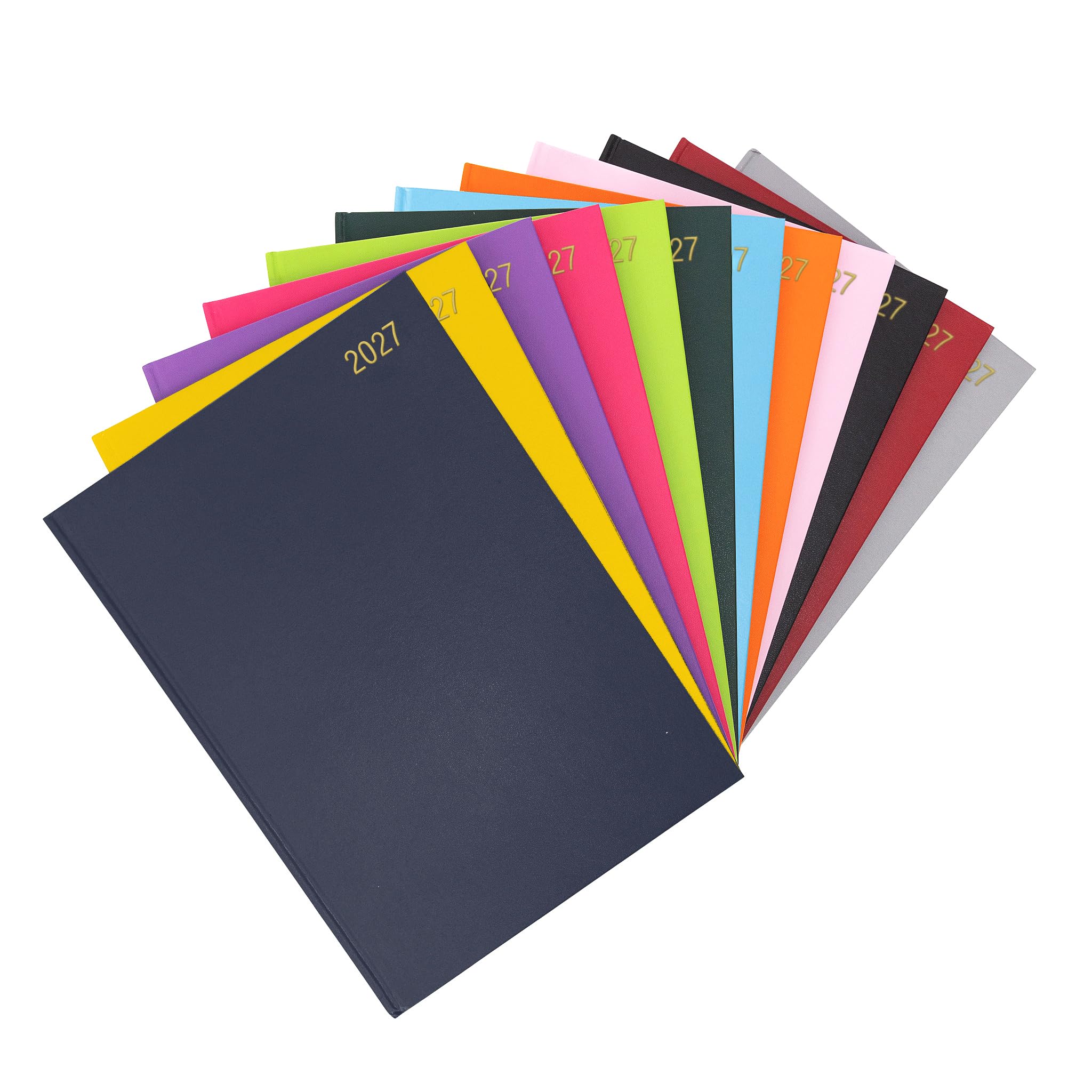 evelay 2027 Diary A4 A5 Page a Day - Hardback Planner Organiser Journal with 70gsm Paper & Ribbon Marker - Ideal for Work, School & Personal Planning (A4, Navy)