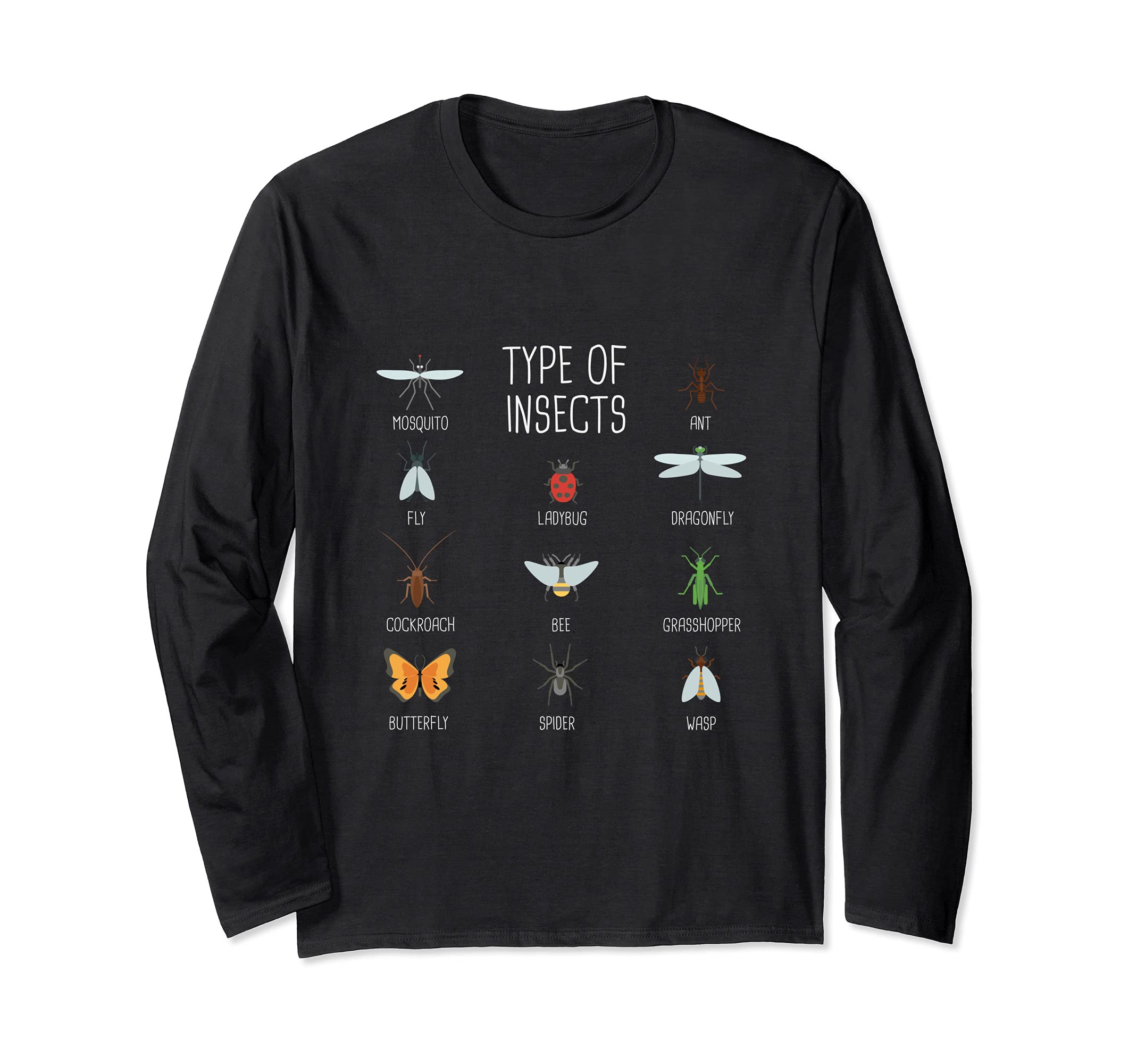 Types Of Insects I Bug Identification I Insects Long Sleeve T-Shirt
