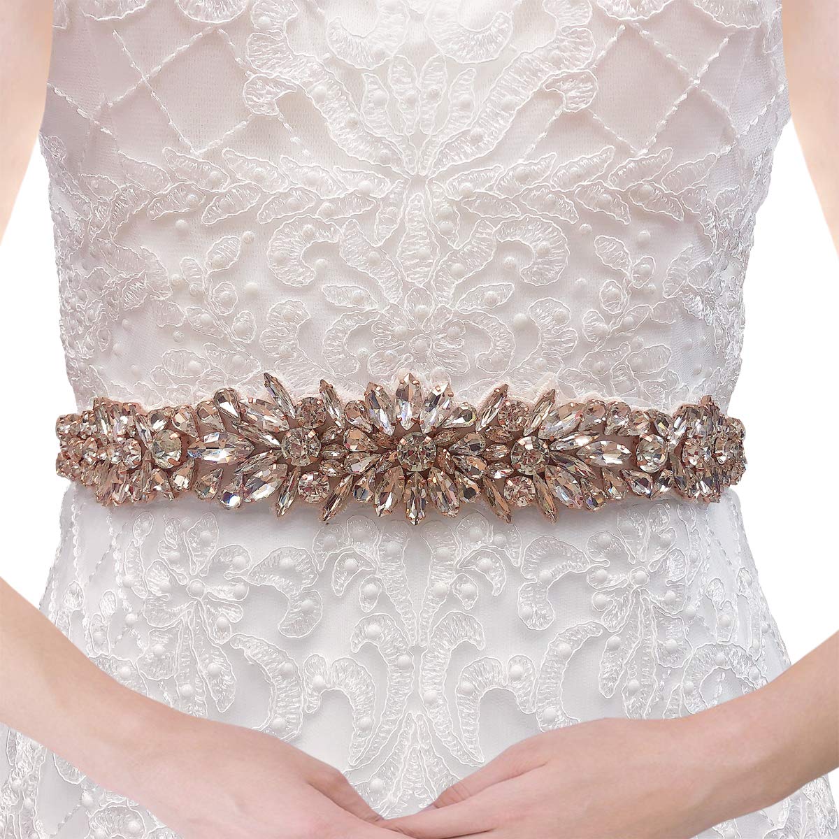 Buy Rose Gold Rhinestone Belts for Dresses Beaded Belt for Formal