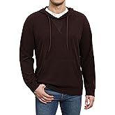 Susclude Men's Hooded Sweaters Long Sleeve Knitted Pullover Sweater Basic Casual Comfy Hoodies for Men with Kanga Pocket