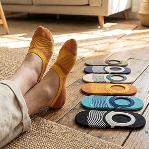 6 Pairs Men's No Show Socks, Low Cut Liner Socks, Multicolor Invisible Socks For Daily Casual Wear