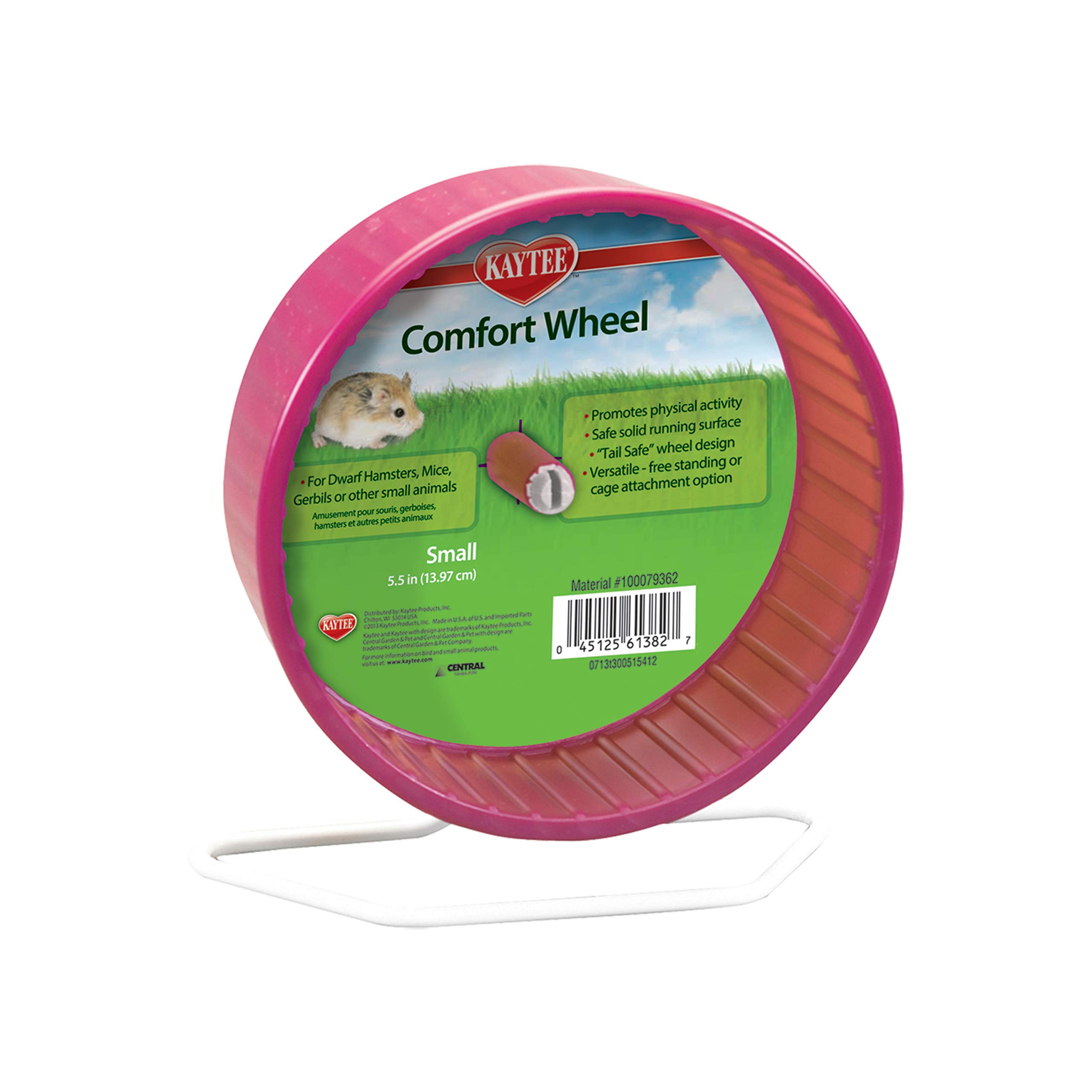 Kaytee Comfort Exercise Wheel, 5.5-inch, Small, for Dwarf Hamsters, Mice, Gerbils (Assorted Colours)