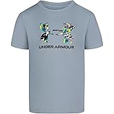 Under Armour Boys' Short Sleeve Logo Graphic T-Shirt, Lightweight & Breathable, Relaxed Fit, Harbor Blue Glitch, 4