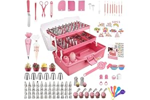 Cake Decorating Supplies Tools Kit: 358pcs Baking Accessories with Storage Case - Piping Bags and Icing Tips Set - Cupcake Co