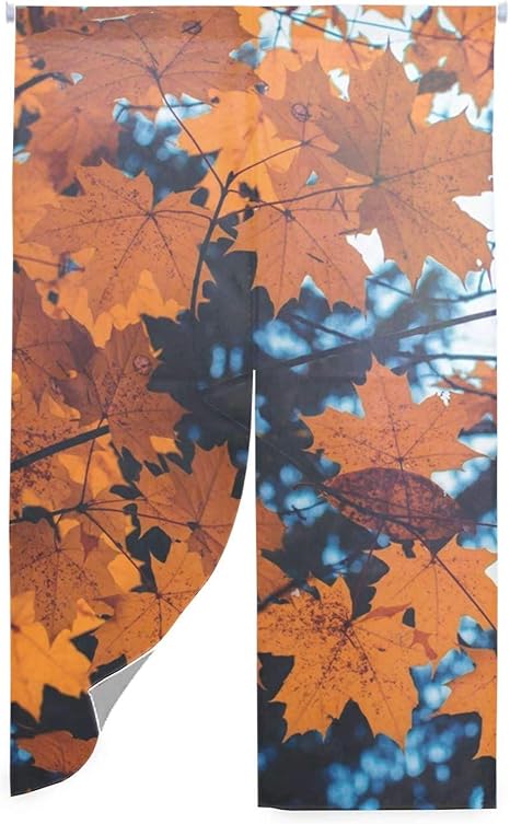 Amazon 暖簾 のれん カエデの葉秋の枝 ロング お洒落 玄間の間仕切りに 和風 暖簾分け 着替え室 70x150cm のれん オンライン通販