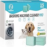 Nunemosk Washing Machine Cleaner -15 Pack, Formulated for Pet Owners | Compatible with HE, Top & Front Load Washer | Septic S