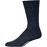 BoardroomSocks Merino Wool Mid-Calf Dress Socks for Men, Ribbed Dress Socks