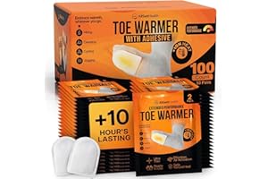 Toe Warmers for Feet – 50 Pairs (100 Warmers) | 10+ Hour Self-Adhesive Feet Warmers, Foot Warmers Bulk, Ultra-Thin Disposable