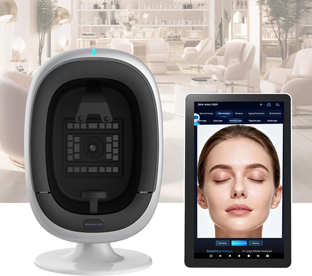 NETTITO 15.6" Professional Skin Analysis Device for Beauty Salons & Spas – AI-Powered 7-Spectral Imaging, 17 Skin Indicators,