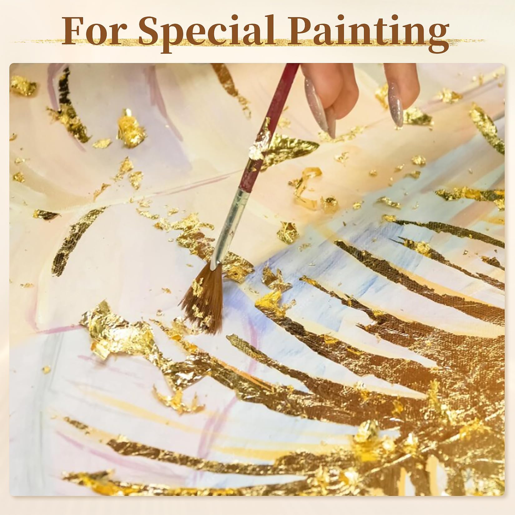 RAQEHO 9g Gold Flakes for Nails - Gold Foil Leaf Golden Nail Art Foil Flakes for Resin Crafts Painting Add Ins Nail Flakes Papel oro para uñas for Resin Craft Epoxy Making 3Gram Silver Golden Copper