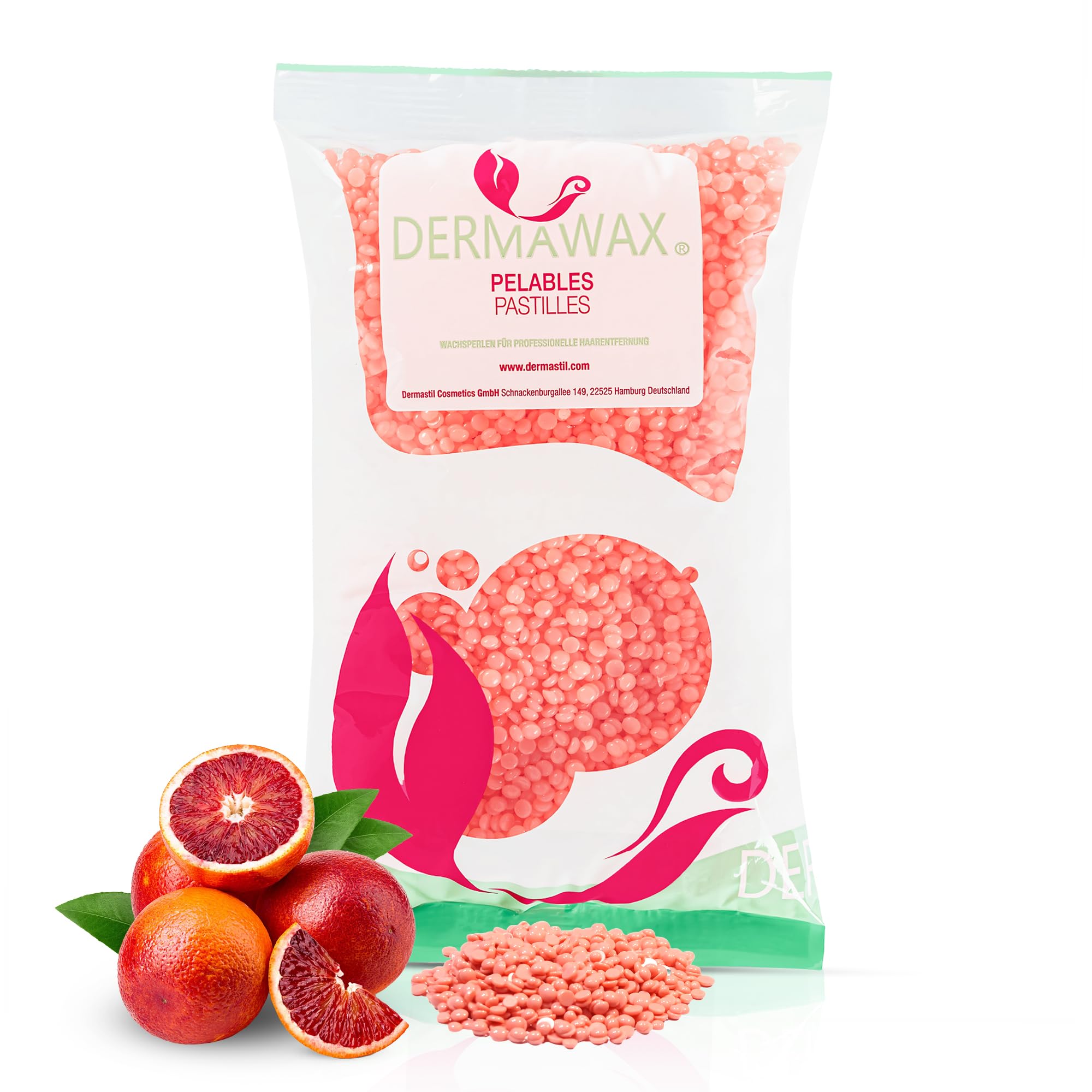 Dermawax Professional Hard Wax Beads- Full Body Stripless Depilatory Waxing Film Wax Less Pain Formula Hair Removal of Face Legs Armpit Bikini Line (800 g (Pack of 1), Crystal orange)