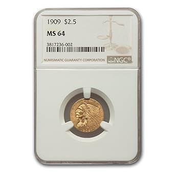 1909 250 Indian Gold Quarter Eagle Ms 64 Ngc 250 Ms 64