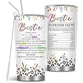 MoYueno Bestie Gifts for Women, 20 Oz Bestfriend Tumblers for Women with Brush & Straw, Bestie Tumbler, Friendship Gift for Birthday Thanksgiving Christmas, Friend Coffee Tumbler, 1 PCS