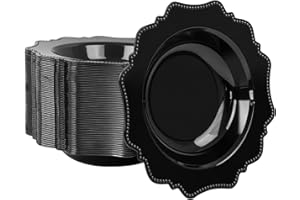 COLOSUS Black Plastic Party Bowls (60 Pack) 12 Oz Disposable Soup/Salad Bowl, Fancy Shatterproof Dinnerware for Catering, Holidays, Weddings, and Everyday Use