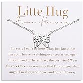 GINAZL Angel Wings Memorial Necklace Sympathy Gifts for Loss of Loved One Bereavement Gift Memorial Gifts for Loss of Dad Mom