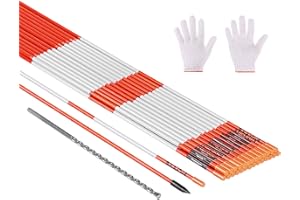 VEVOR Driveway Markers, 20Pcs 48 in Long 1/4 in Dia, Hi-Visibility Driveway Reflectors with 12 in Steel Drill Bits, Reflectiv